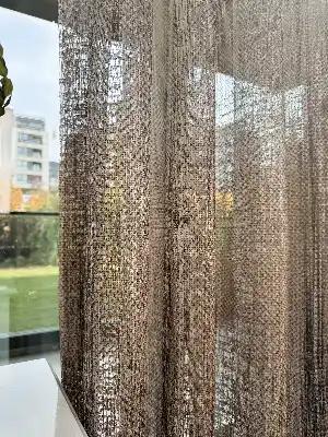 Kahverengi Degrade Geçişli Tül Perde, Fransız Örme Tül