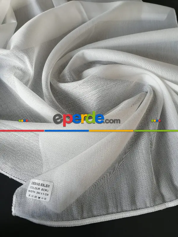 Ütü İstemeyen Düz Bambu Eslem - 2 Seçenekli Ekru / Şeffaf