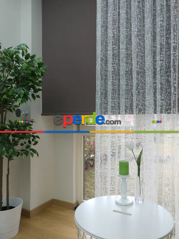 Salon Yatak Odası Fransız Dantel 2021 Tül Perde- Ekru Patine Desenli