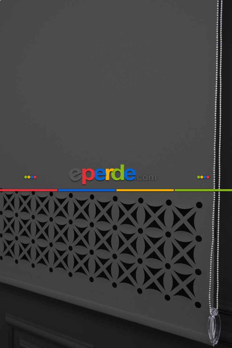 Gri Renk Lazer Kesim Stor Perde (ister Düz - İster Lazer Kesimli Satın Alın)