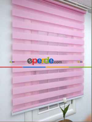 Pembe Bambu Zebra Perde- Pembe