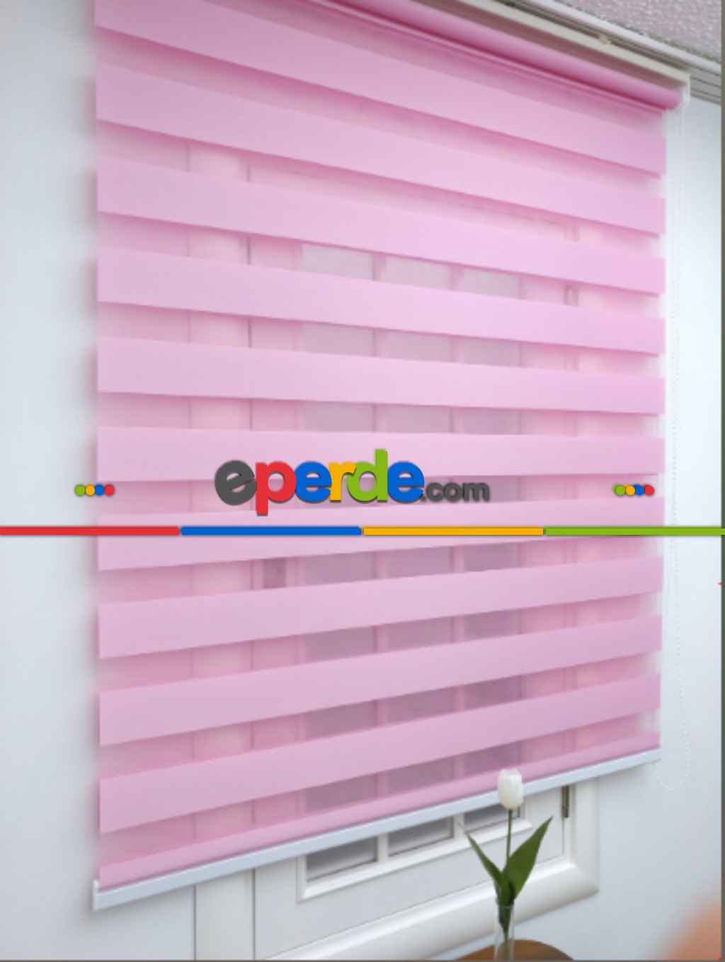 Pembe Bambu Zebra Perde- Pembe