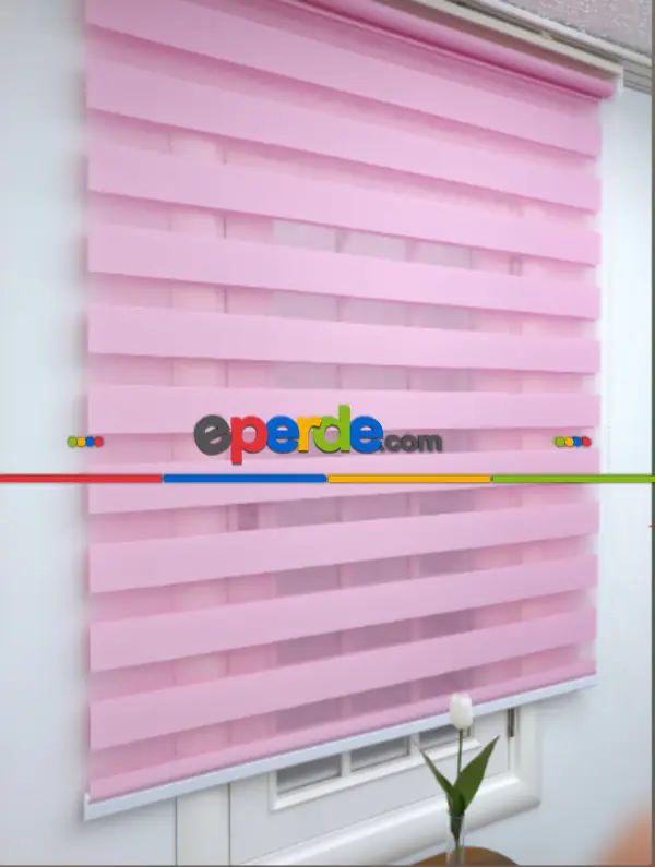 Pembe Bambu Zebra Perde- Pembe