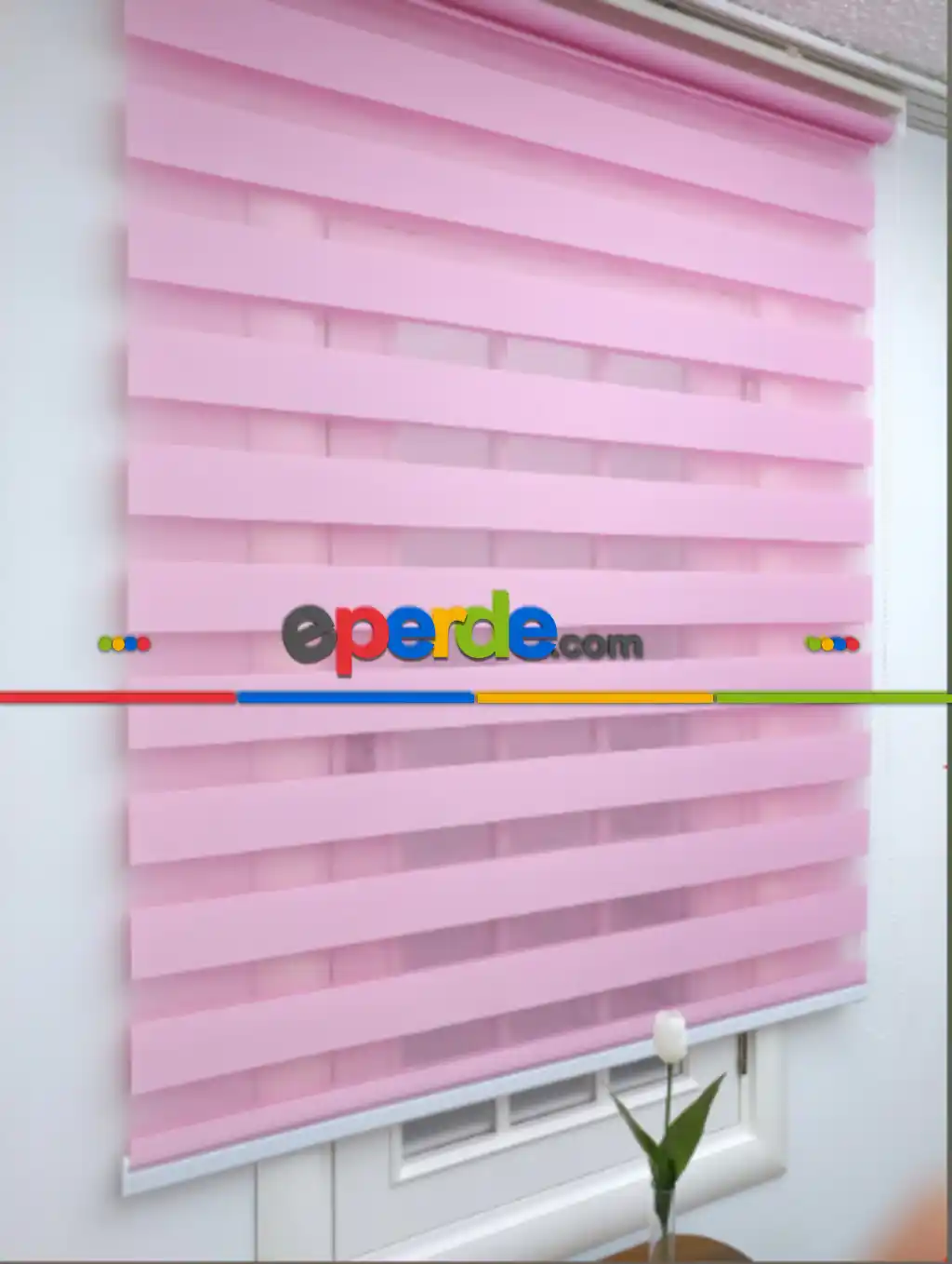 Yatak Odası - Pembe Bambu Zebra Perde- Pembe