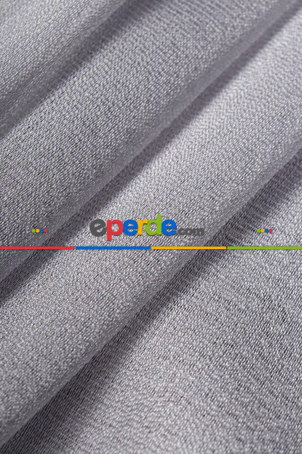 Gri Düz Tül Perde Ütü Istemez