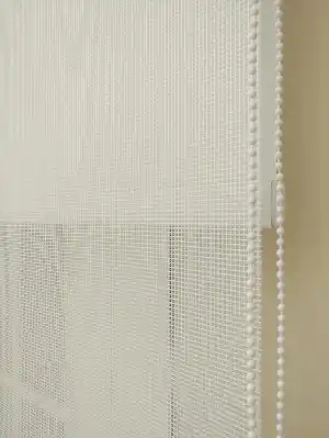 Keten Tül Stor Wicker - Çiftli Sistem Tül Stor Perde (wicker)- Ekru