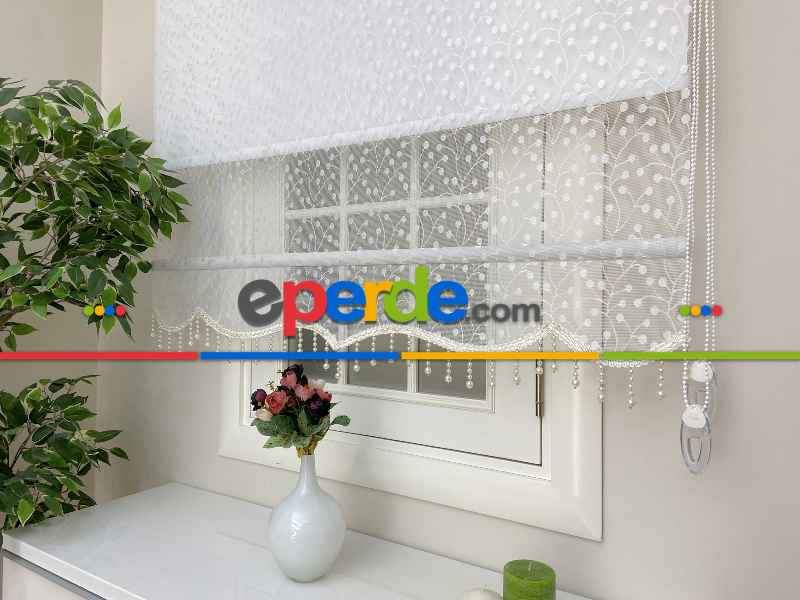 Çiftli Sistem Tül Stor Perde Ve Stor Perde- Ekru