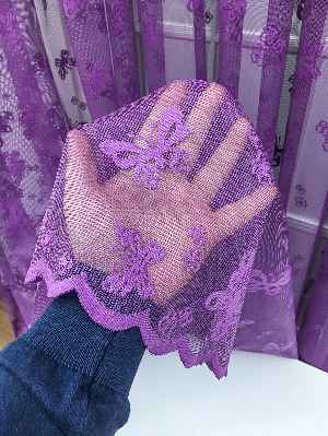 Kelebek Desenli Kız Çocuk Odası İçin Tül Perde - Mor- Mor