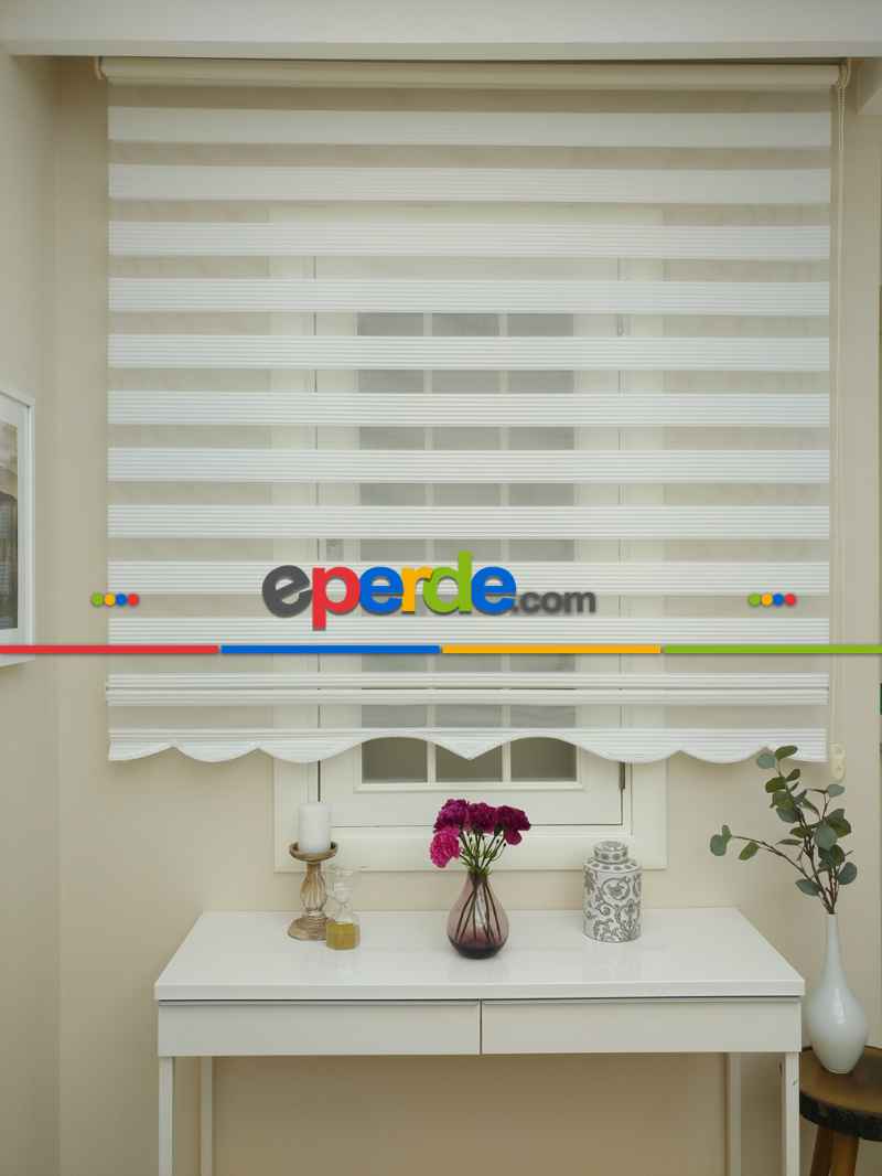 Mutfak - Zebra Perde - Dar Pileli Zebra Perde- Ekru