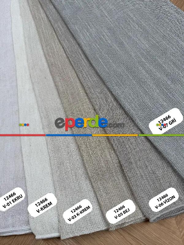 Etek Ucu Damask Nakışlı Düz Tül Perde, Özel Dokuma Premium Seri