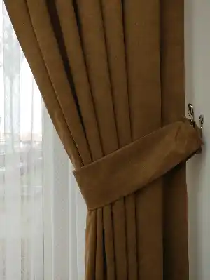 Sütlü Kahve Düz Fon Perde 180cm En- Sütlü Kahve