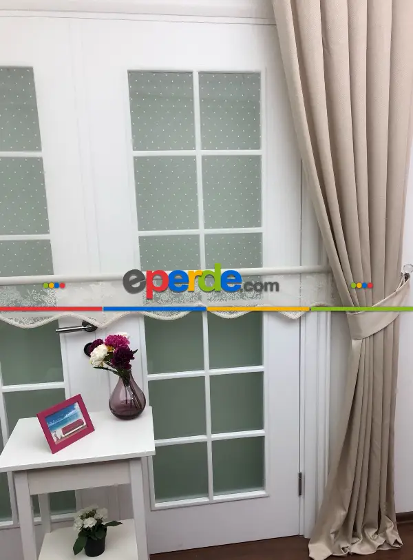 Koyu Krem Renk Düz Fon Perde- Krem Koyu