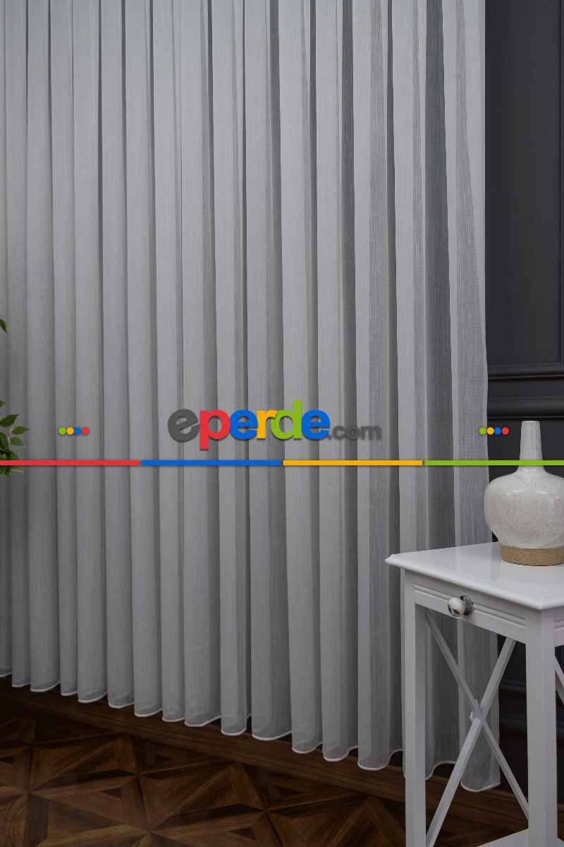 Elmaz Düz Tül Perde - Ekru ( Ütü İstemez ) - Kurşunlu Tül