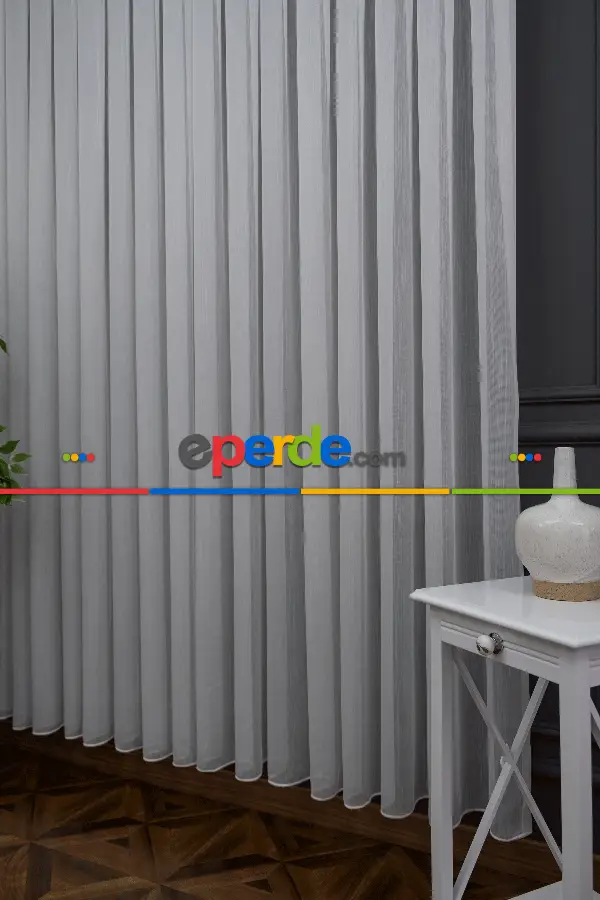 Elmaz Düz Tül Perde - Ekru ( Ütü İstemez ) - Kurşunlu Tül