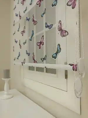 %25 İndirimli!!! Yeni Tül Stor Perde Kelebek Desenli- Turkuaz-mor
