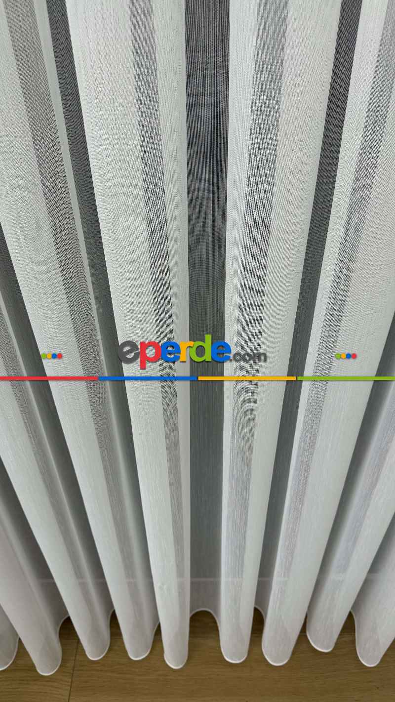 Yeni Sezon Vakko Bambu Dökümlü Düz Tül Perde