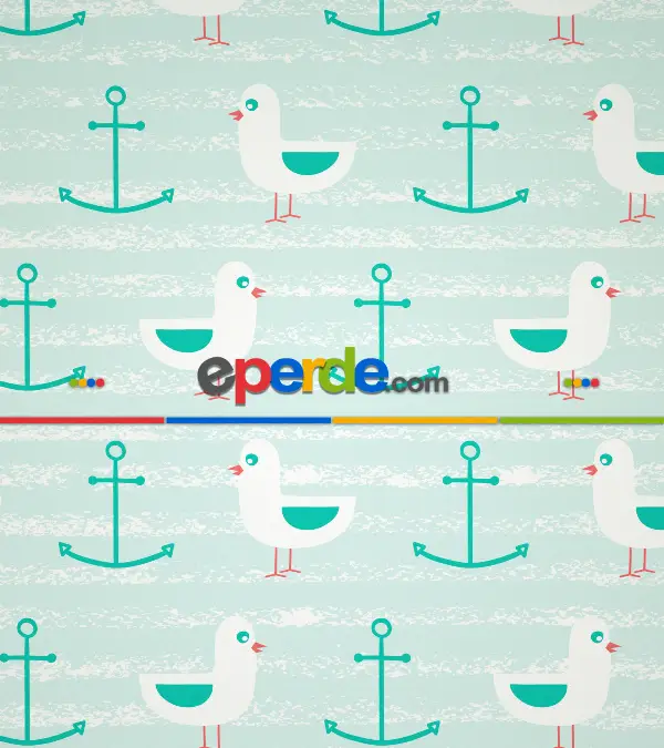 Bebek Odası - Çapa Desenli Baskılı Stor Perde- Yeşil-Çok Renkli