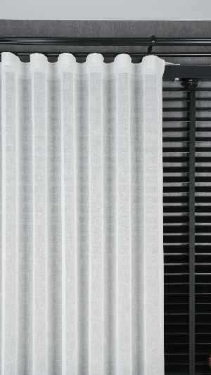 Keten Ekru Mavi Degrade Geçişli Tül Perde, Ağır Gramajlı Premium Seri, Eteği Kurşunlu