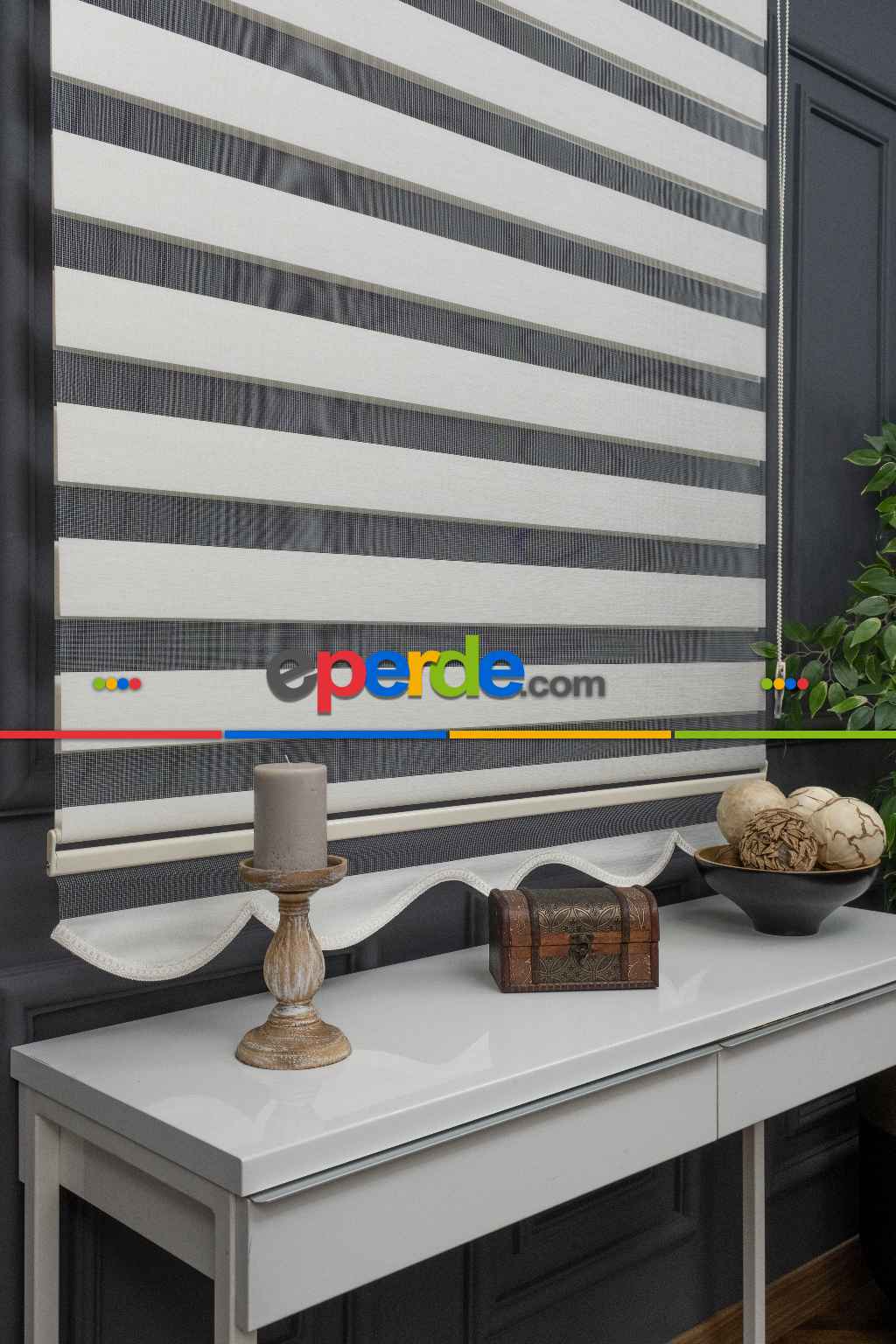 Yatak Odası - Yüksek Kaliteli Düz Bambu Krem Zebra Perde Krem