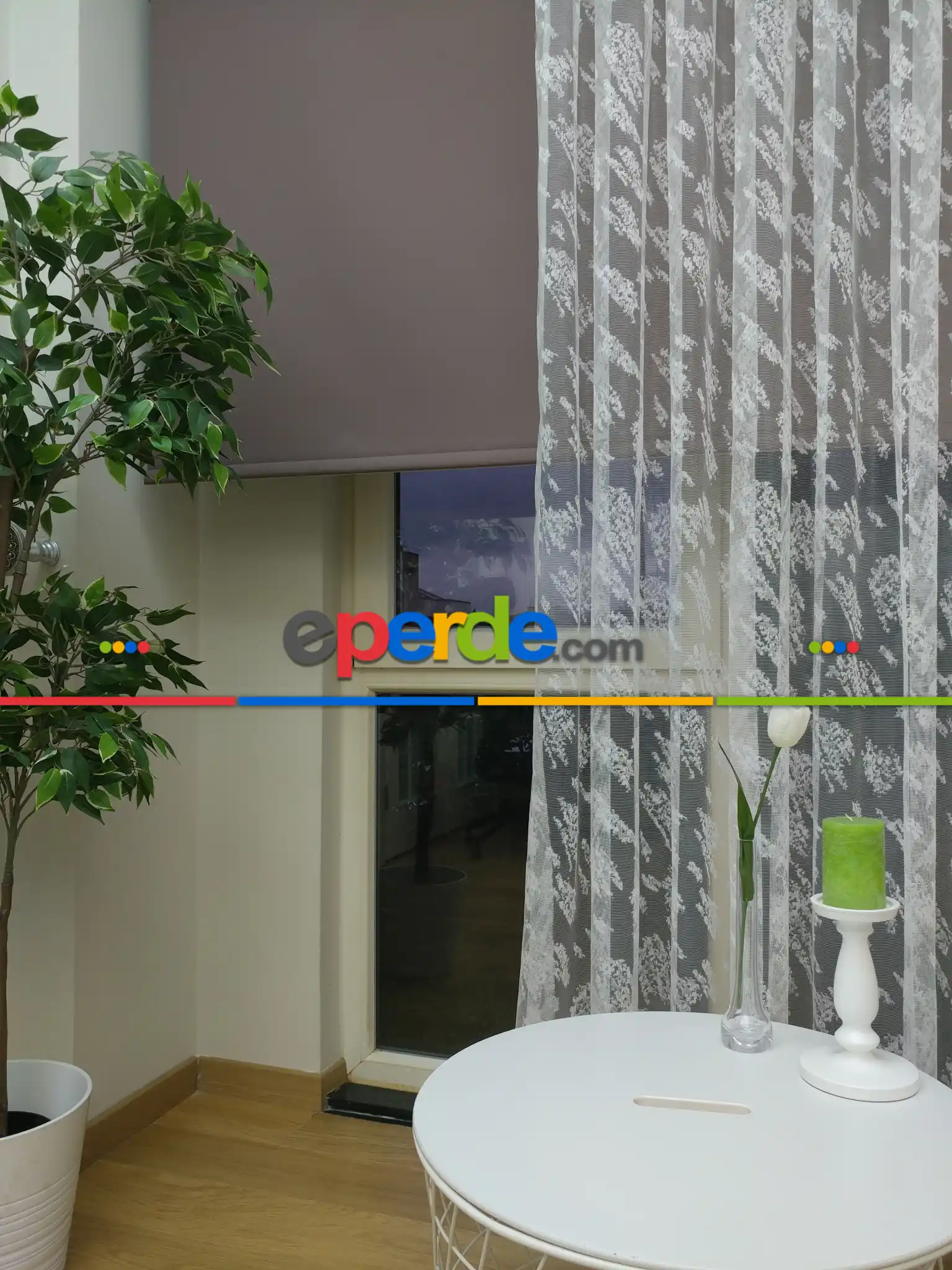 Salon Yatak Odası Spor Serpme Desenli Dantel 2021 Tül Perde- Ekru