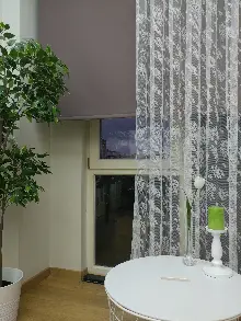 Mutfak Tül Perde Spor Desen - Ütü İstemez- Ekru