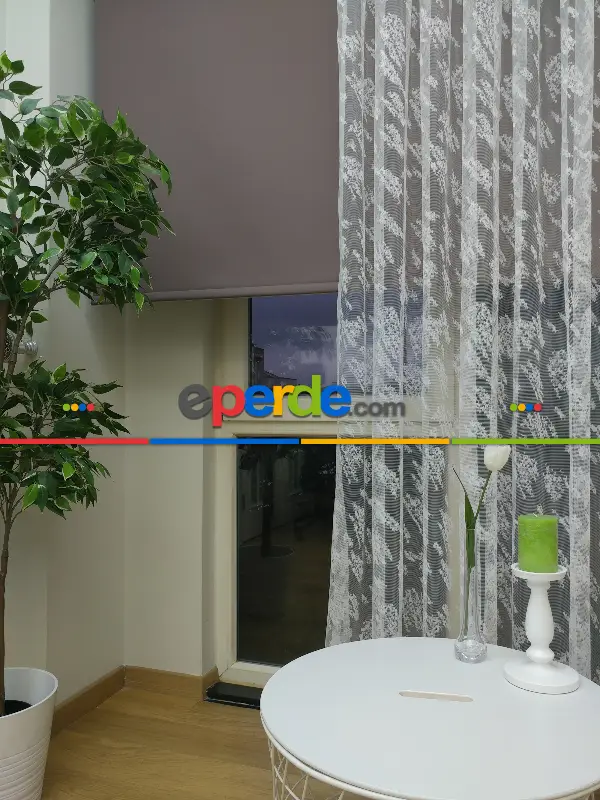 Salon Yatak Odası Spor Serpme Desenli Dantel 2021 Tül Perde- Ekru