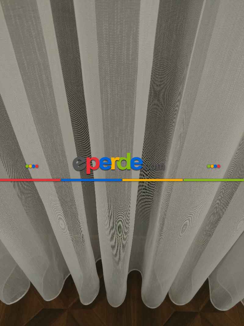 Salon - Hafif Keten Armür Tül Ekru Renk Kırık Beyaz- Ekru