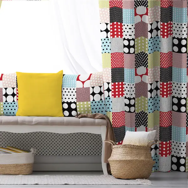 Oturma Odası Fon Perde Evim1525 Kumaşı Kalındır Duck Bezi Değildir- Mavi-beyaz