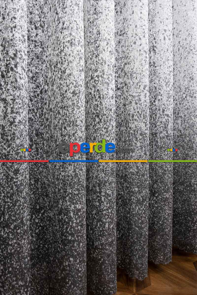 Genç Tasarım Püskürtme Yeni Moda Tül Gri - Füme - Antrasit