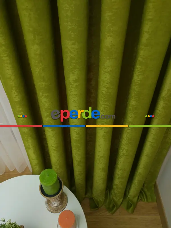 Soft Fıstık Yeşili Fon Perde (180)- Fıstık Yeşili