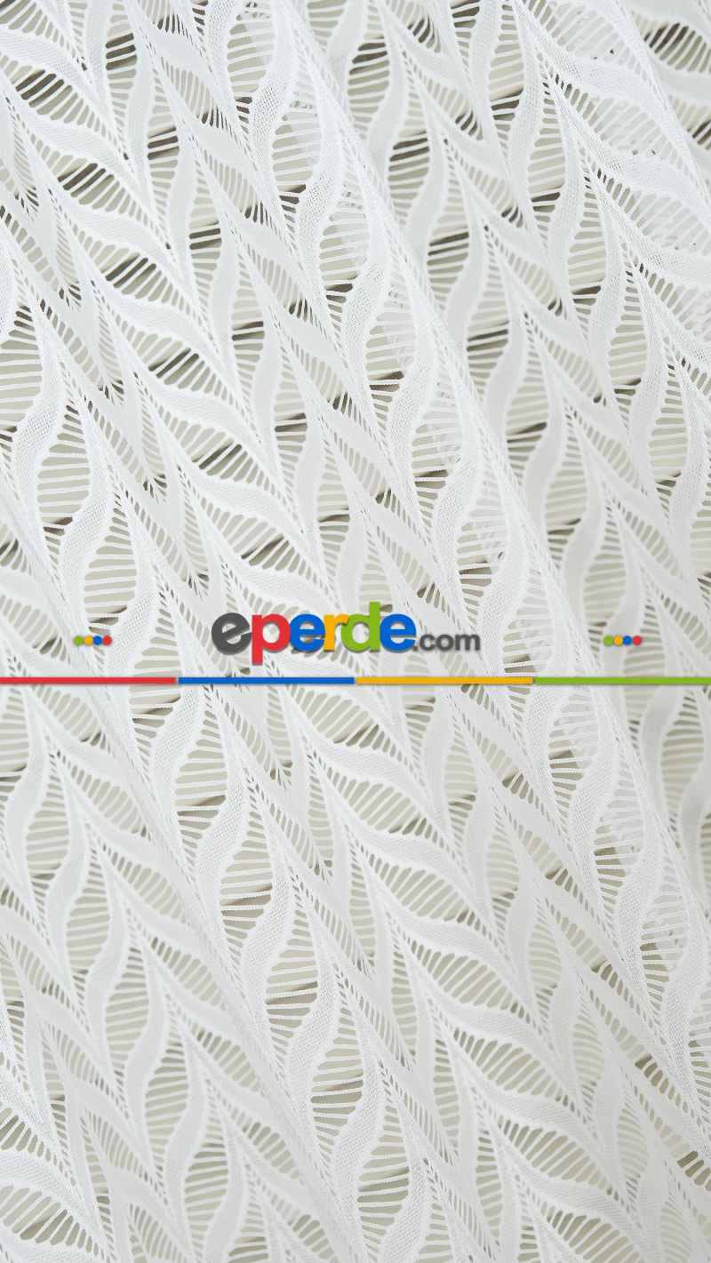 Ekru Nakışlı Tül Perde, Ağır Gramajlı Premium Seri, 7 Renk