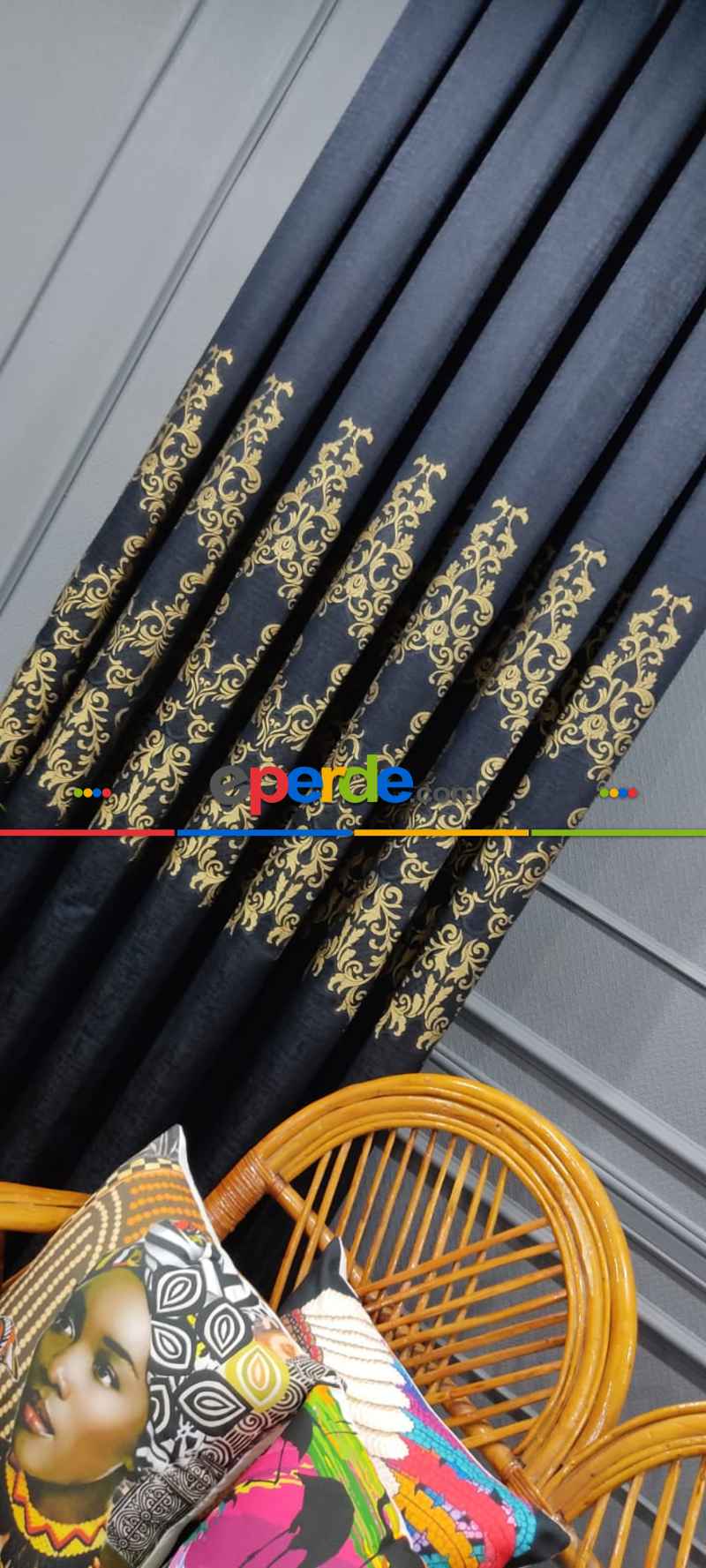 Salon Fon Perde - Lacivert Damask Desenli, Dokuma Fon Perde, Adet Fiyatıdır, İstediğiniz Boy Ölçüsünde Dikilir, Eni 50 İla 100cm Arası Seçenekler, Sık Piledir 50cm X 1cm 