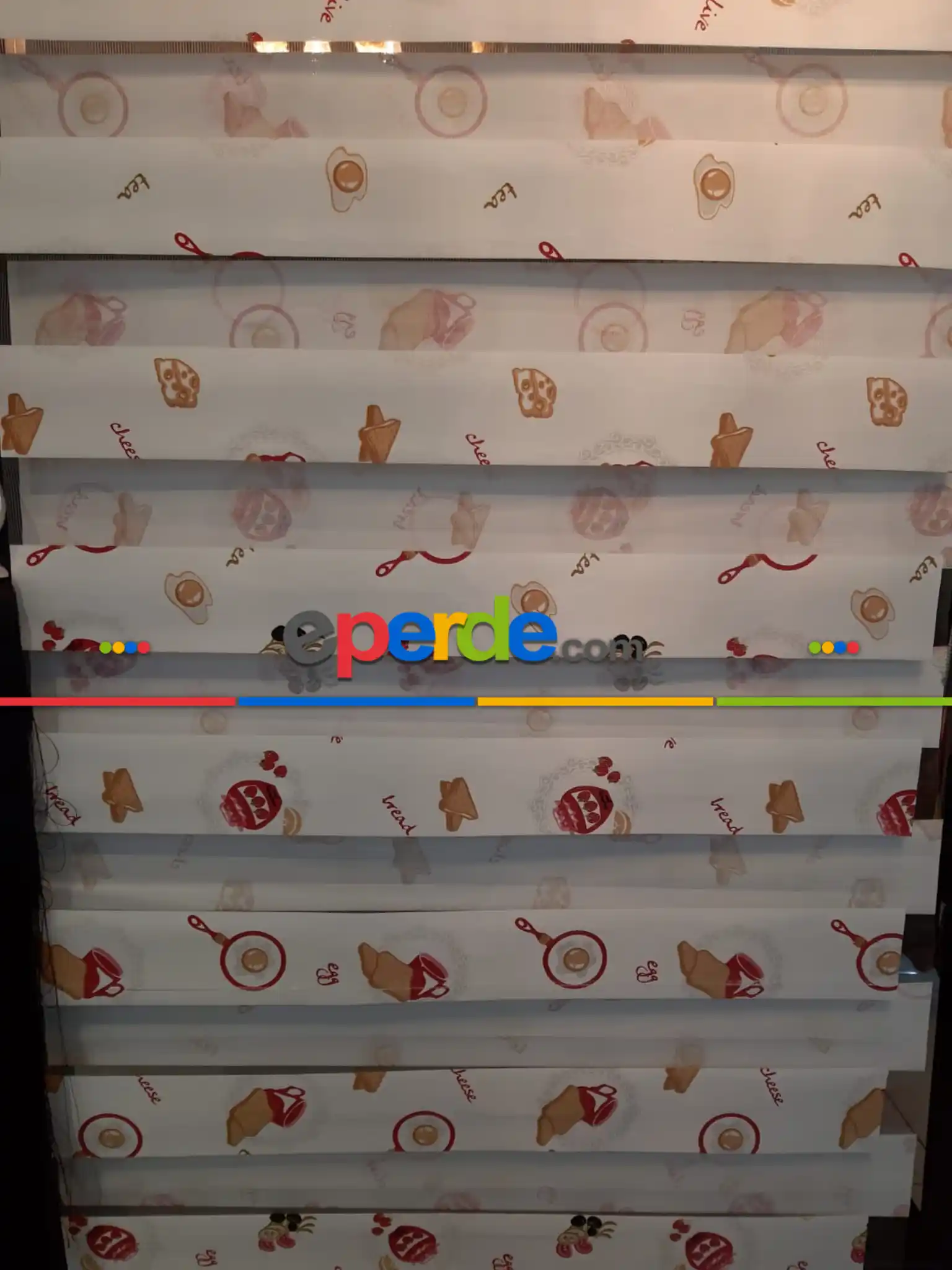 Mutfak İçin Desenli Zebra Perde 80cm X 1cm 