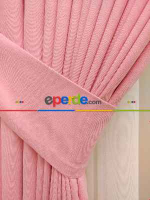 Pembe - Düz Fon Perde ( Dökümlü Fon Perde)- Pembe Açık