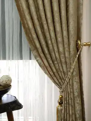 Sütlü Kahve Renk Jakar Dokuma Fon Perde- Sütlü Kahve