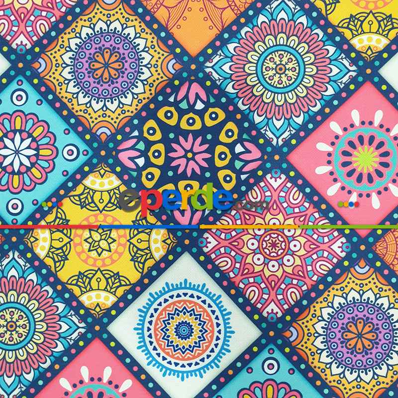 Mutfak Fon Perde Baskılı K489 E- Yeşil