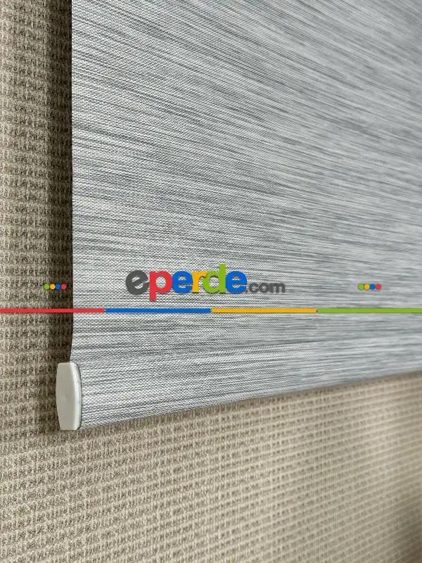 Salon Gri Bambu Stor Perde, Standart Metal Kasalı Yüksek Kalite Kornişe Kolay Montaj Seçenekli