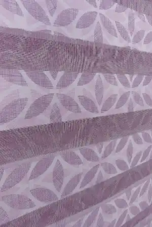 Çiçek Desen Zebra Perde- Lila Koyu Lila