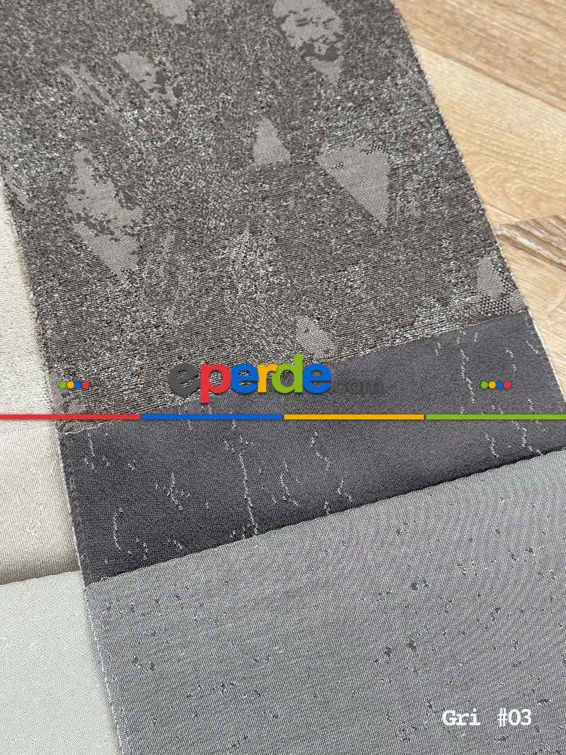 Salon - 6 Farklı Renk Orta Pano Desenli Jakar Dokuma Fon Perde, Premium Kalite Seri 100cm X 1cm 