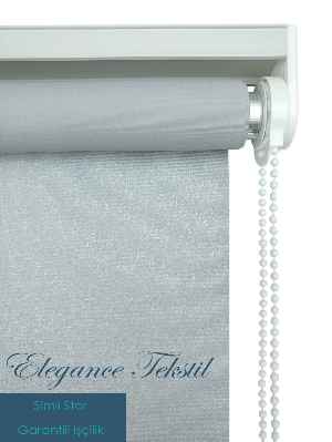 Gri Stor Perde Pastel Simli Serisi (pvc Kaplama) Kalın Dokulu- Gri Simli