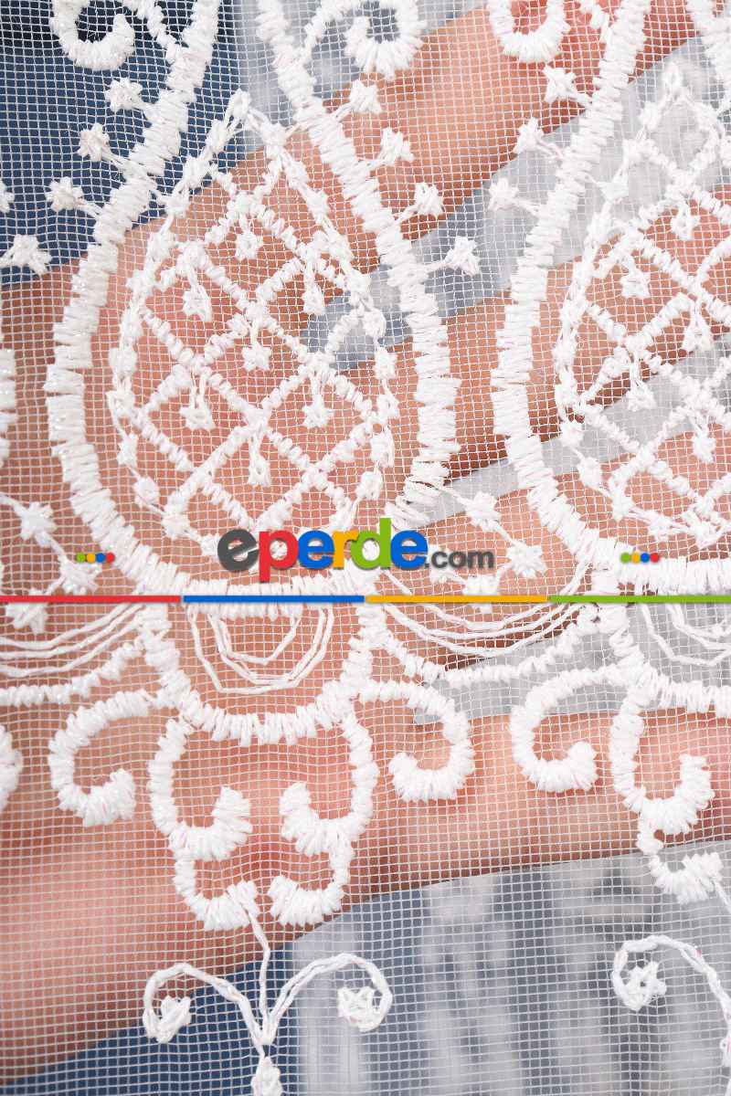 Salon Tül - Brode Işlemeli Tül Perde Özel Seri 901