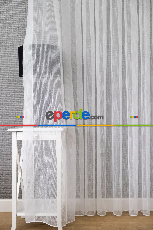 Ütü İstemeyen Birinci Kalite Londra Şantuk Tül Ekru Renk Kırık Beyaz- Ekru - Kurşunlu Tül