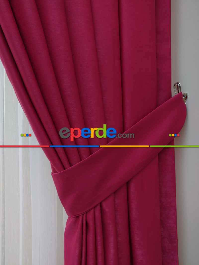 Soft Fuşya Fon Perde (180)- Fuşya