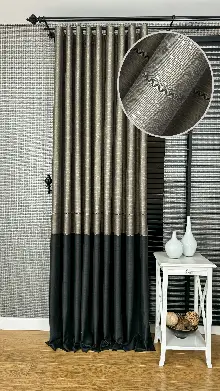 Açık Kahve Rengi / Siyah Fon Perde, Premium Serisi