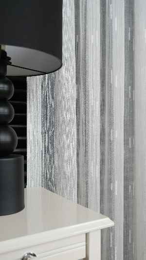 Ekru Şantuk Çizgili Tül Perde Tüğ