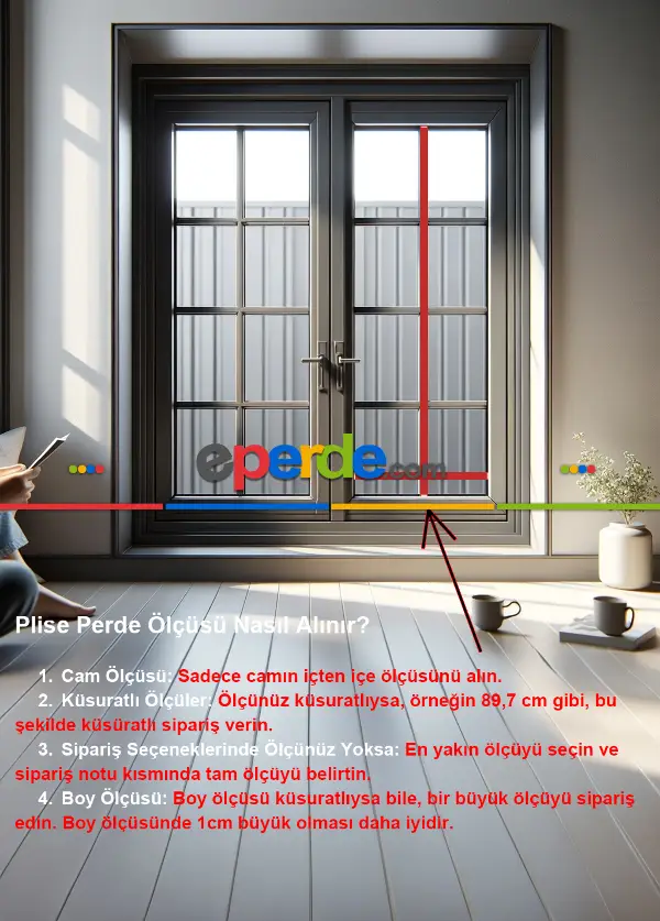 Mutfak Plise Perde - Kolay Montaj Sistemli - Cam Balkon Ve Pimapen İçin - 16 Renk - Vidalı