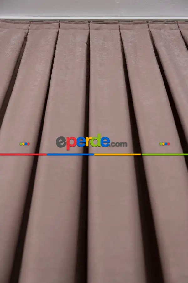 Salon - Soft Fon Perde Pudra Pembesi Dökümlü En - Pembe Pudra Pembe