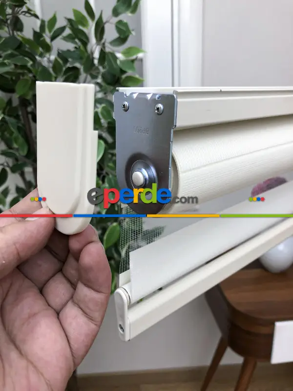 Yüksek Kalite Düz Zebra Perde - Ekru Renk- Ekru