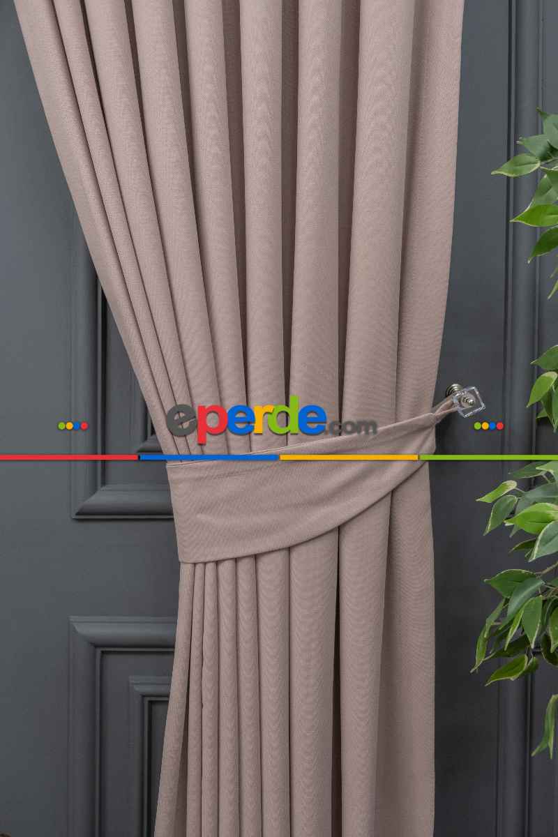 Pudra Pembesi Düz Fon Perde Dökümlü Fon Perde