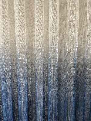 Hazır Ölçülü Normal Pileli Degrade Geçişli Mavi - Lacivert Örme Dokuma Tül Perde (tül Fon Olarakta Tercih Edilebilir)